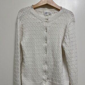 Gap Kids Uniform Cardigan Sweater white size 12 xl NEW